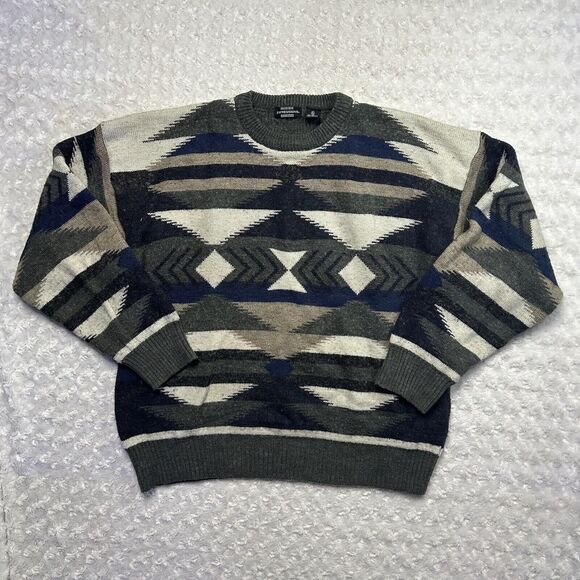 Vintage Other - Expressions Vtg Geo Abstract Art Southwest Print Crewneck Sweater Knit Men’s XL
